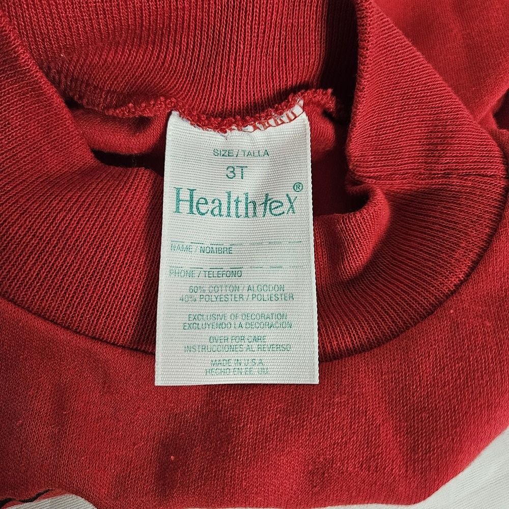 Vintage Healthtex Size 3T Girls Red Mock Neck Long Sleeve Scotty Dog Heart Shirt - Picture 11 of 11